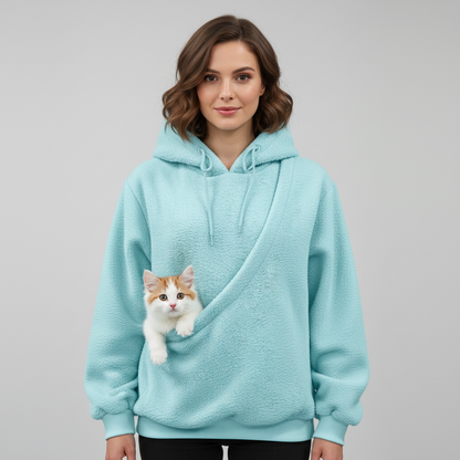 NUGGAL Unisex Oversized Fleece Pet Pouch Hoodie