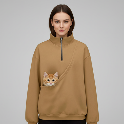 NUGGAL Unisex Pet Hair Resistant Pet Pouch Sweatshirt