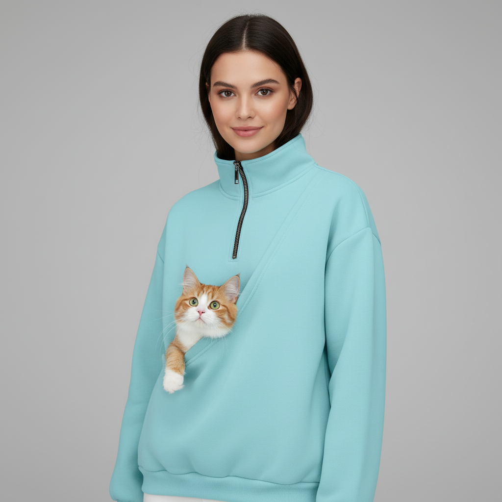 NUGGAL Unisex Pet Hair Resistant Pet Pouch Sweatshirt