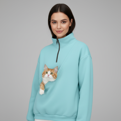 NUGGAL Unisex Pet Hair Resistant Pet Pouch Sweatshirt