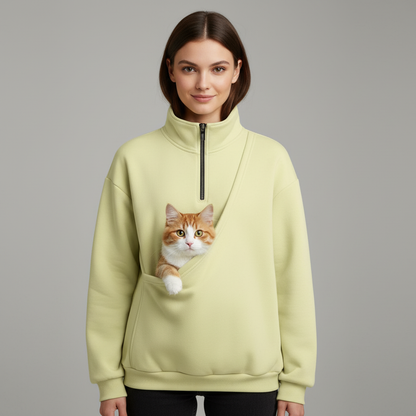 NUGGAL Unisex Pet Hair Resistant Pet Pouch Sweatshirt