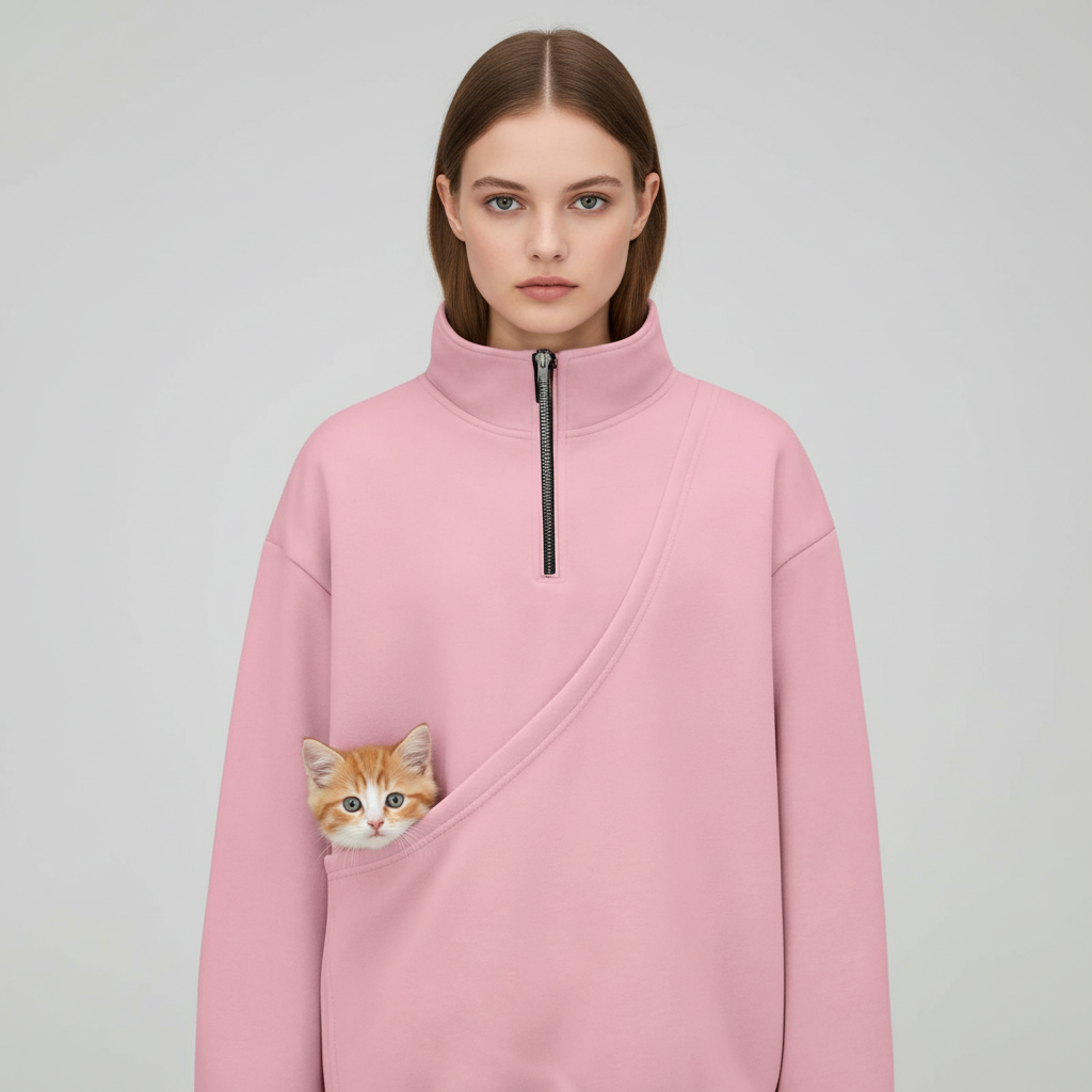 NUGGAL Unisex Pet Hair Resistant Pet Pouch Sweatshirt