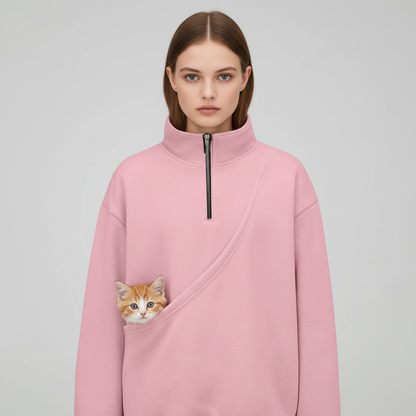 NUGGAL Unisex Pet Hair Resistant Pet Pouch Sweatshirt