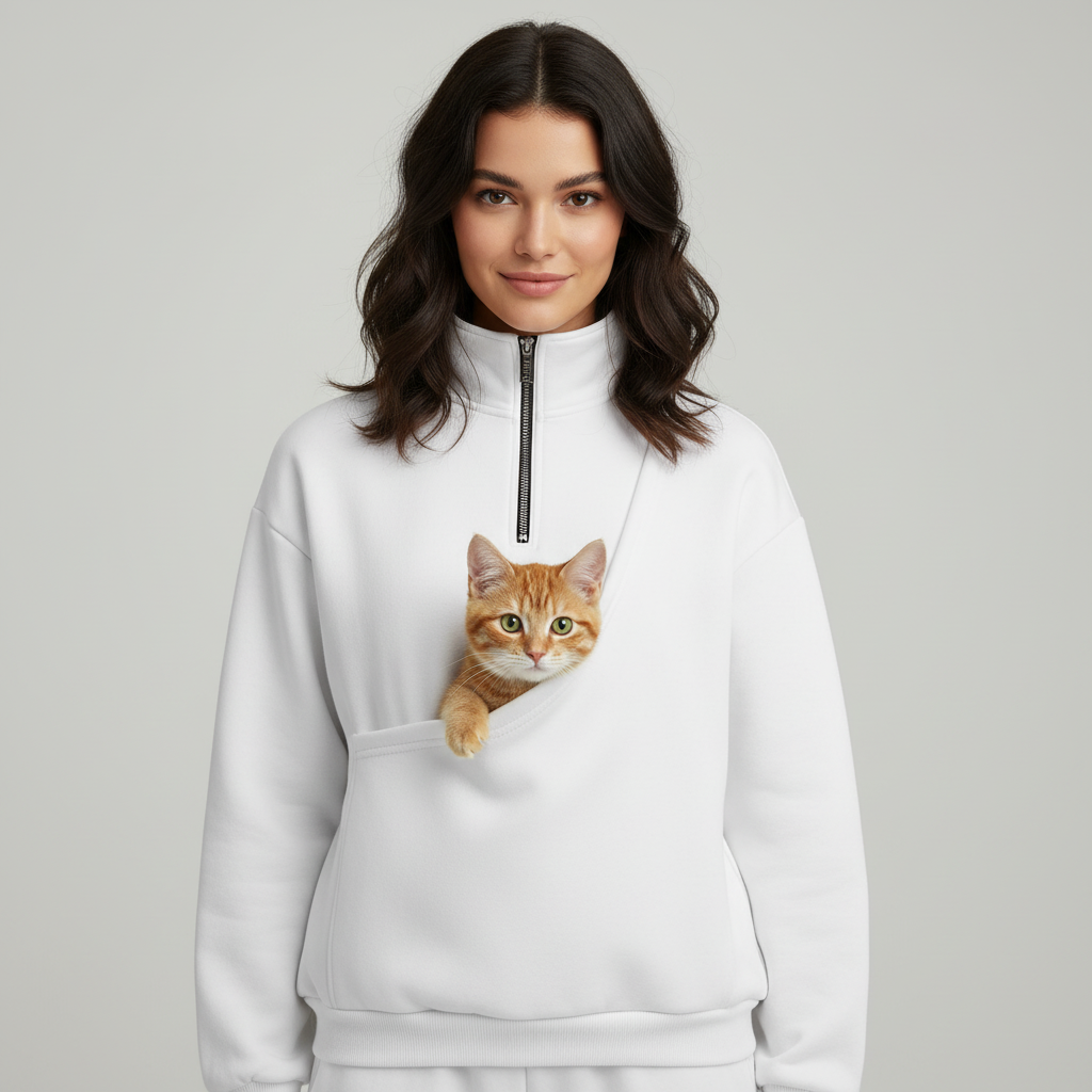 NUGGAL Unisex Pet Hair Resistant Pet Pouch Sweatshirt