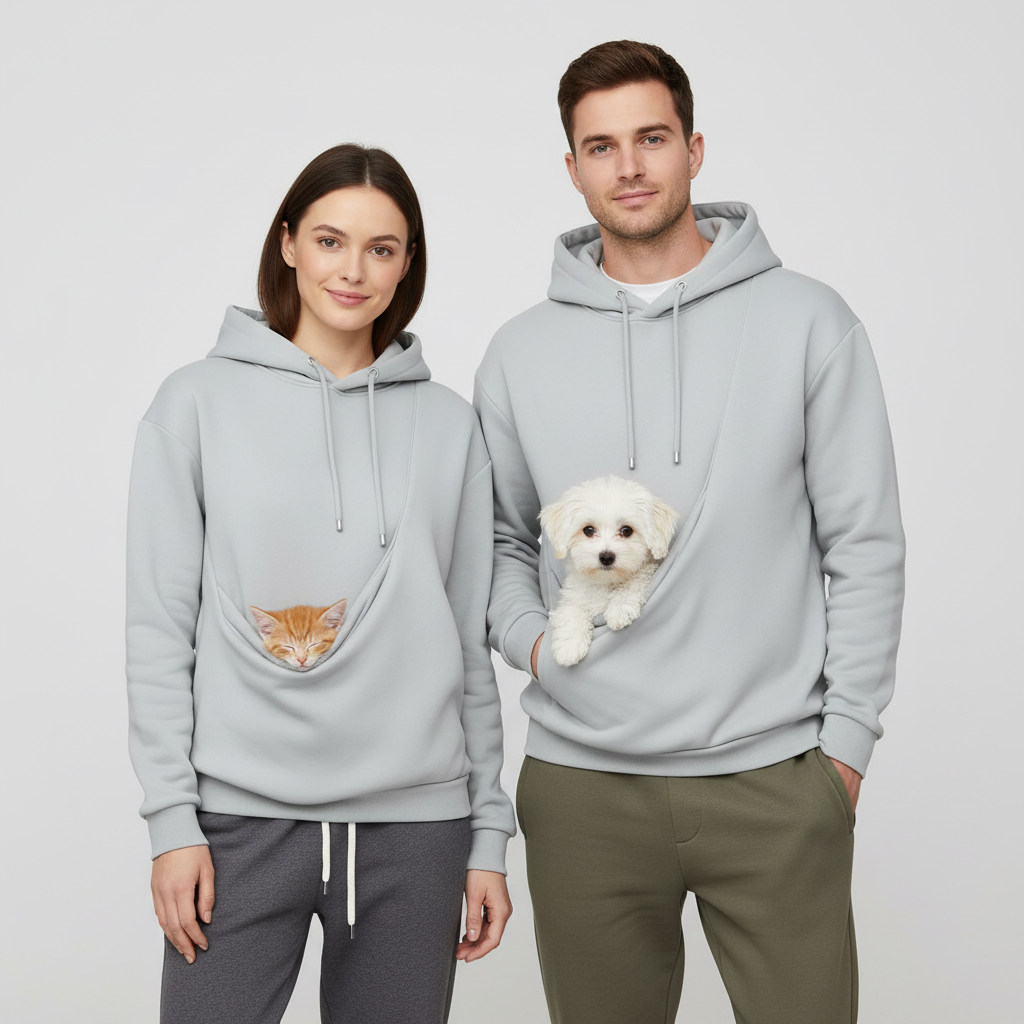 NUGGAL Unisex Pet Hair Resistant Pet Pouch Hoodie