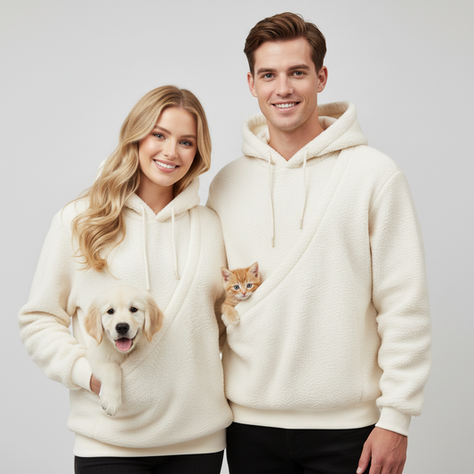 NUGGAL Unisex Oversized Fleece Pet Pouch Hoodie