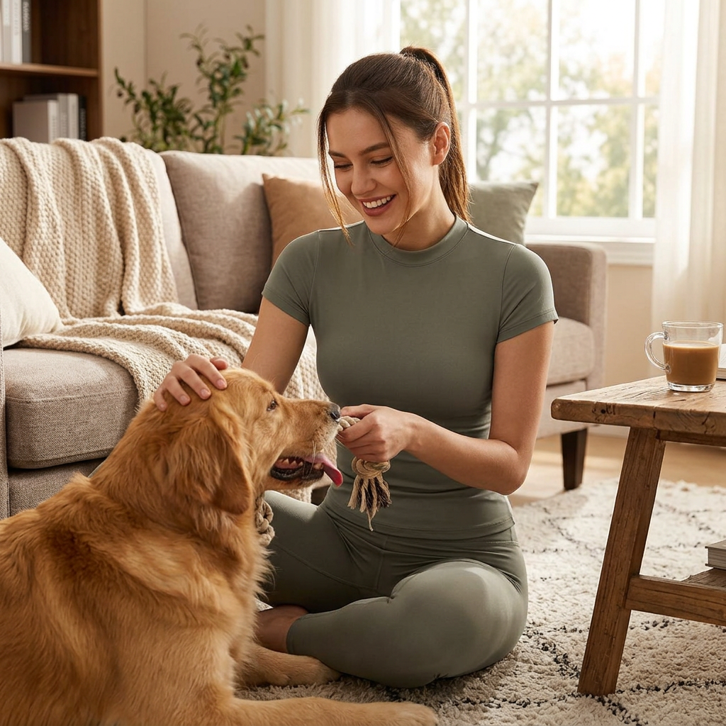 NUGGAL Pet Hair Resistant Ultra-Firming Quick-Dry Active Slim Tee