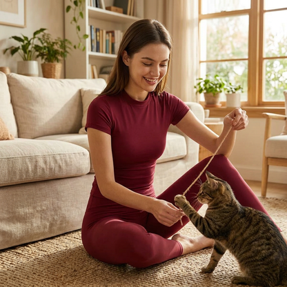 NUGGAL Pet Hair Resistant Ultra-Firming Quick-Dry Active Slim Tee