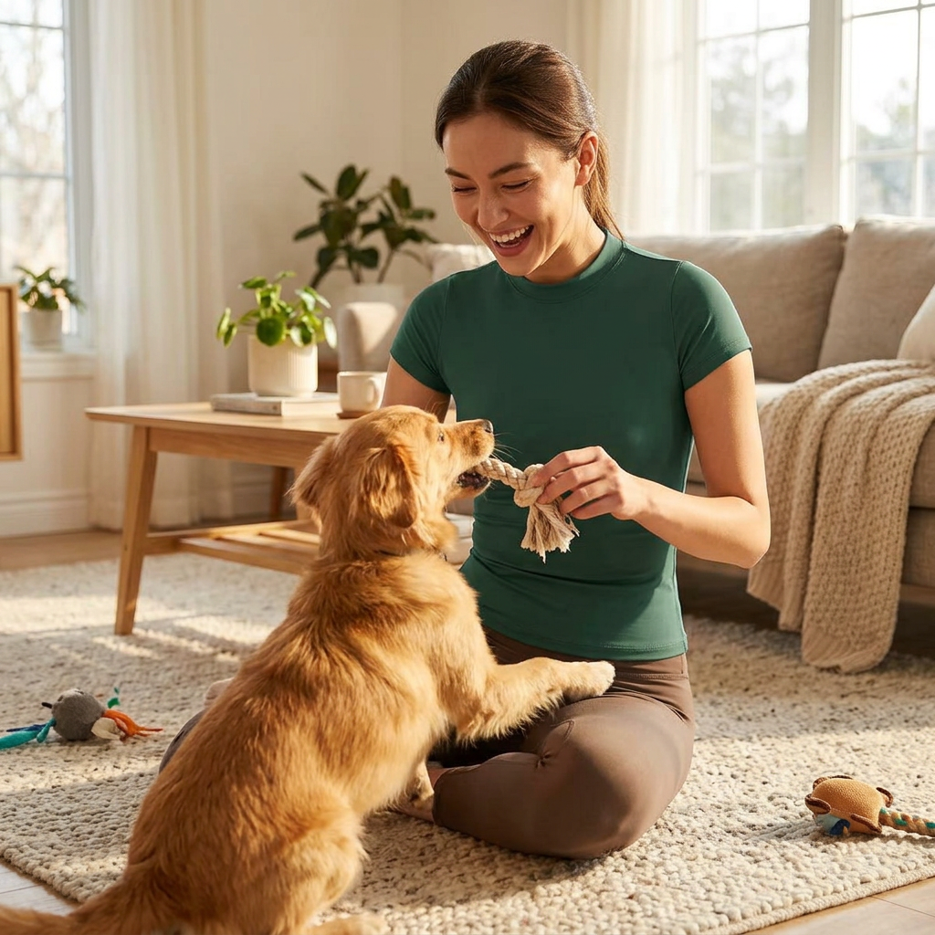 NUGGAL Pet Hair Resistant Ultra-Firming Quick-Dry Active Slim Tee