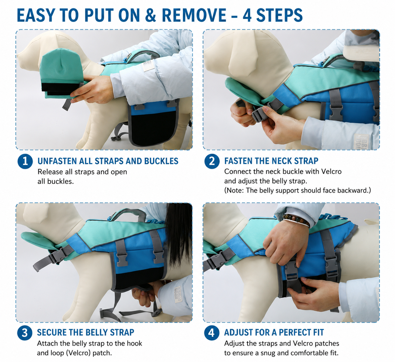 NUGGAL Dog Life Jacket for Summer – High Buoyancy Pet Safety Vest with Detachable Neck Float & Rescue Handle