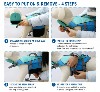 NUGGAL Dog Life Jacket for Summer – High Buoyancy Pet Safety Vest with Detachable Neck Float & Rescue Handle