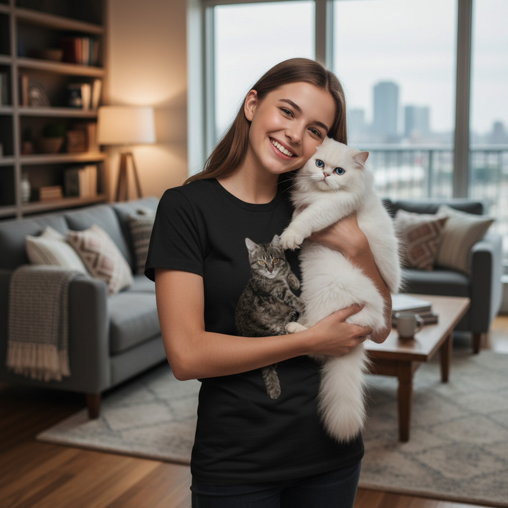 NUGGAL Pet Hair Resistant Tech T-shirt Slim Fit for Teen Girl