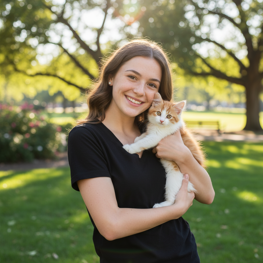 NUGGAL Pet Hair Resistant Tech T-shirt Slim Fit for Teen Girl