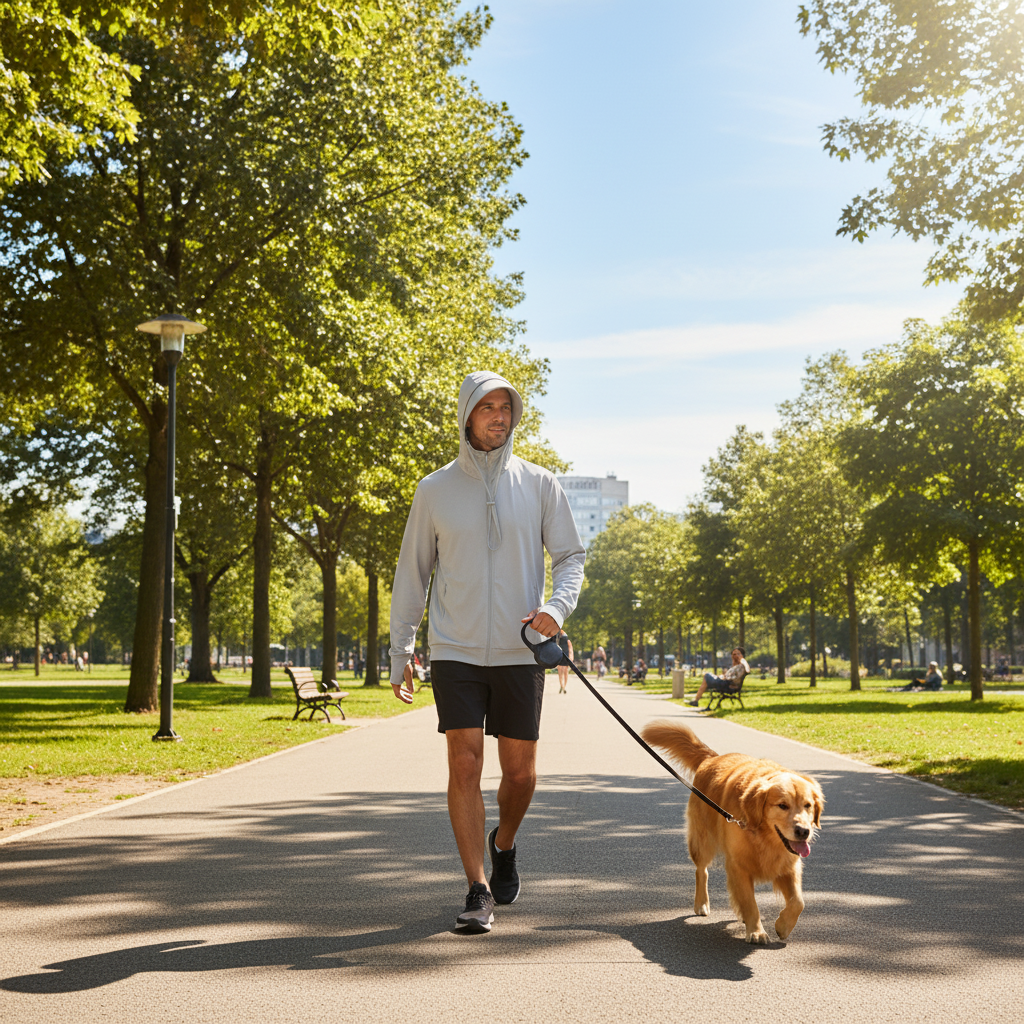 NUGGAL Pet Hair Resistant | Ultimate Men’s Lightweight UV Shield Sun Hoodie