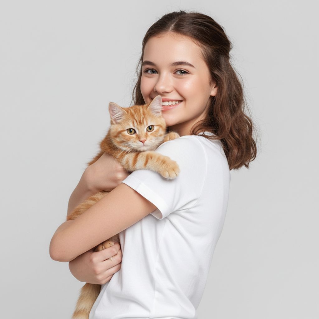 NUGGAL Pet Hair Resistant Tech T-shirt Slim Fit for Teen Girl