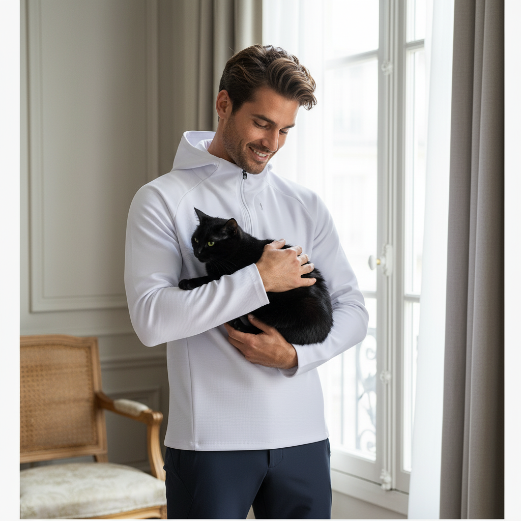 NUGGAL Pet Hair Resistant Tactical Half-Zip Hoodie for Men