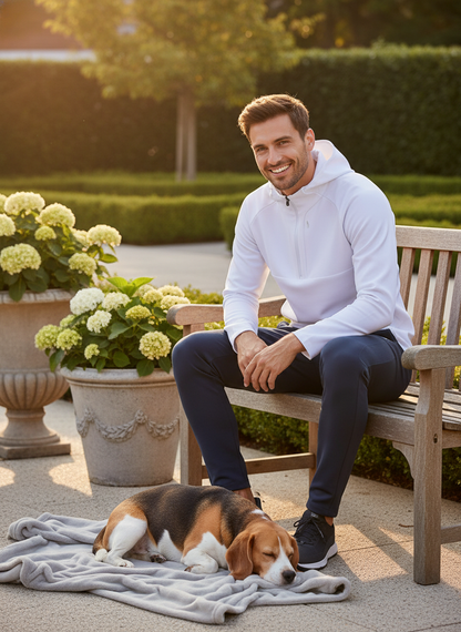 NUGGAL Pet Hair Resistant Tactical Half-Zip Hoodie for Men