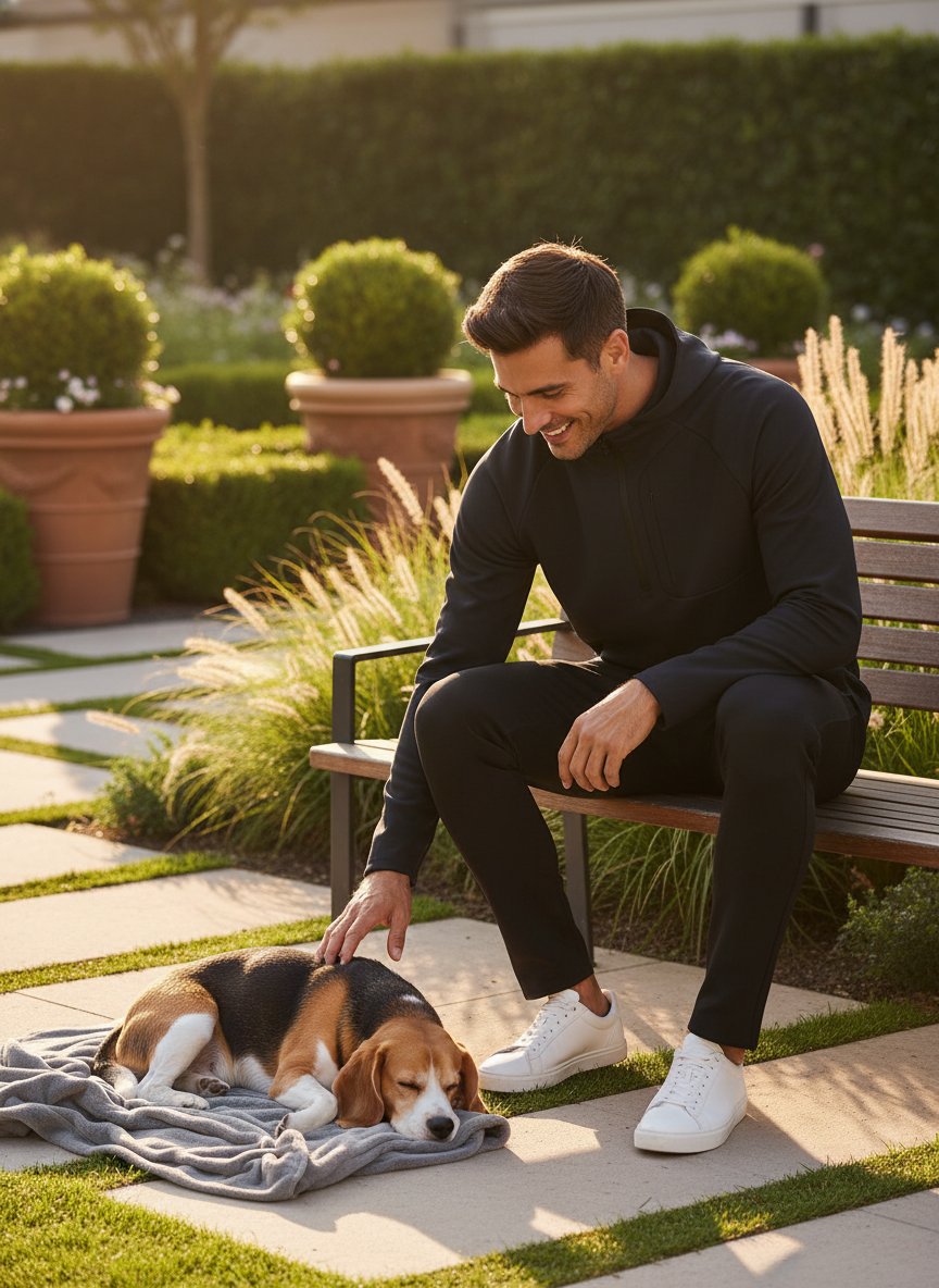 NUGGAL Pet Hair Resistant Tactical Half-Zip Hoodie for Men