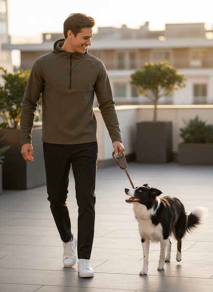 NUGGAL Pet Hair Resistant Tactical Half-Zip Hoodie for Men