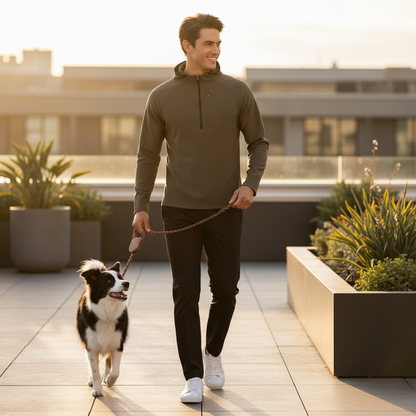 NUGGAL Pet Hair Resistant Tactical Half-Zip Hoodie for Men