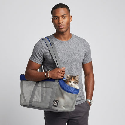 NUGGAL Breathable Mesh Pet Carrier Tote – Large Capacity Summer Travel Shoulder Bag for Cats & Dogs
