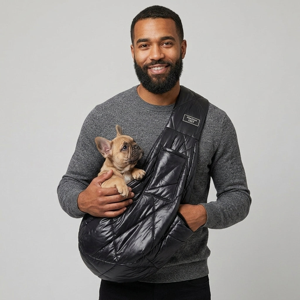 NUGGAL Fleece-Lined Pet Sling Bag with Pocket