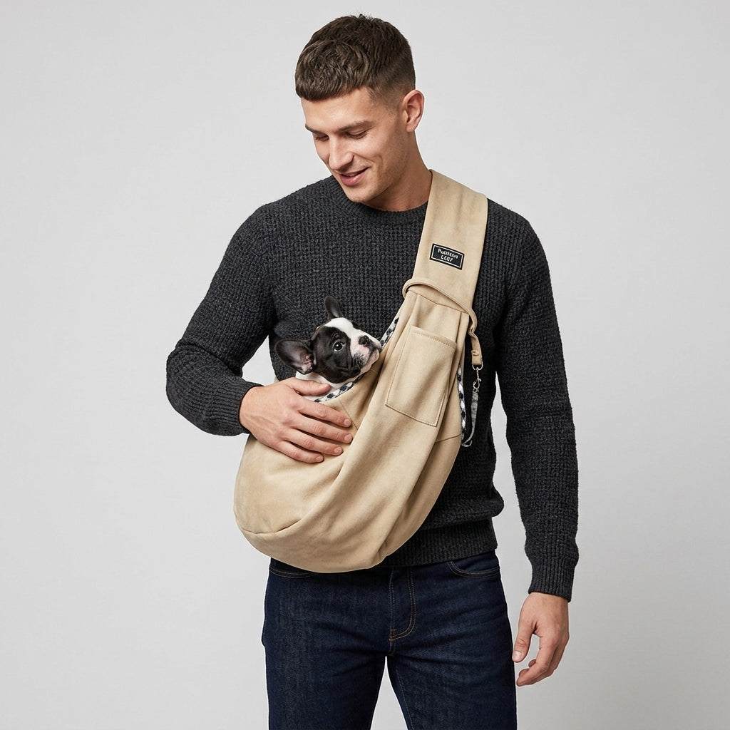 NUGGAL Foldable Crossbody High-Capacity Pet Carrier Bag for Small Dogs & Cats