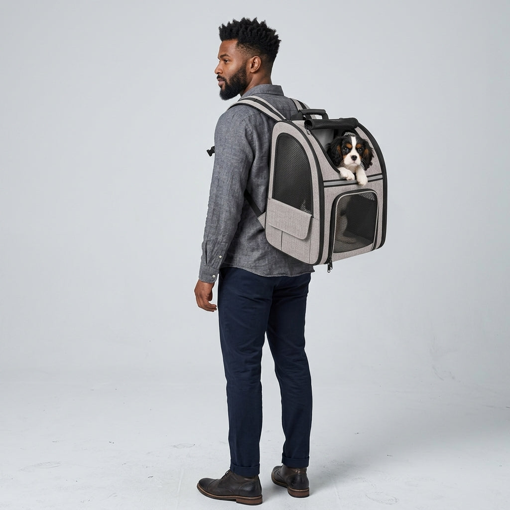 NUGGAL Expandable Pet Carrier Backpack with Breathable Mesh Tent