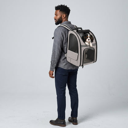 NUGGAL Expandable Pet Carrier Backpack with Breathable Mesh Tent