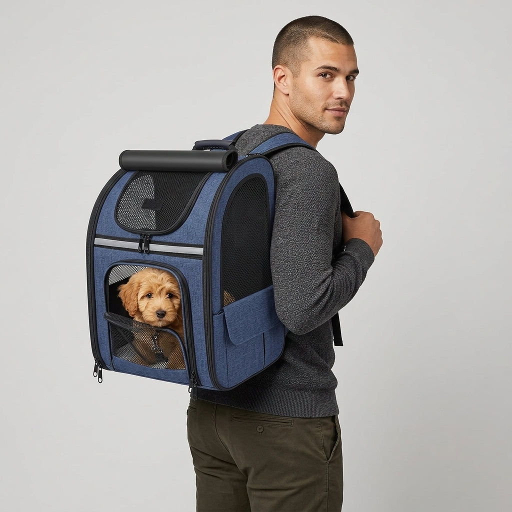 NUGGAL Expandable Pet Carrier Backpack with Breathable Mesh Tent