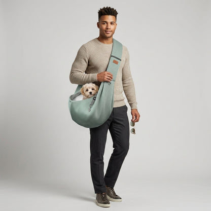 NUGGAL Cross Body Breathable Mesh Pet Carrier Sling Bag with Adjustable Padded Shoulder Strap