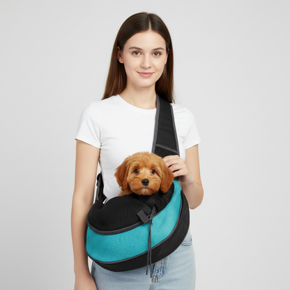NUGGAL Ergonomic Pet Sling Carrier Breathable Mesh Crossbody Bag