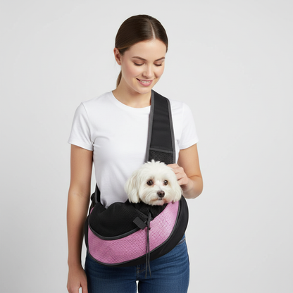 NUGGAL Ergonomic Pet Sling Carrier Breathable Mesh Crossbody Bag