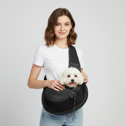 NUGGAL Ergonomic Pet Sling Carrier Breathable Mesh Crossbody Bag