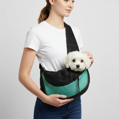NUGGAL Ergonomic Pet Sling Carrier Breathable Mesh Crossbody Bag