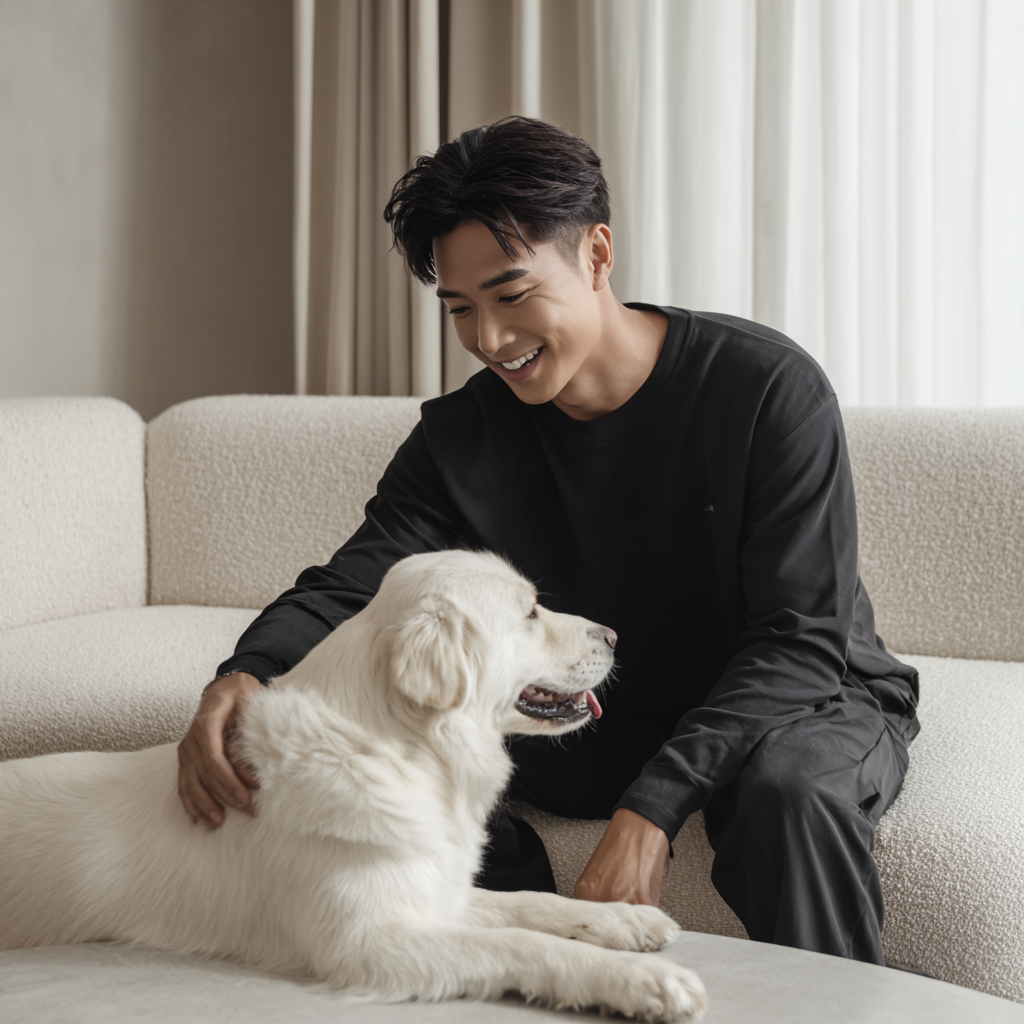 NUGGAL Unisex Pet Hair Resistant Tech T-shirt Long Sleeve Classic Black