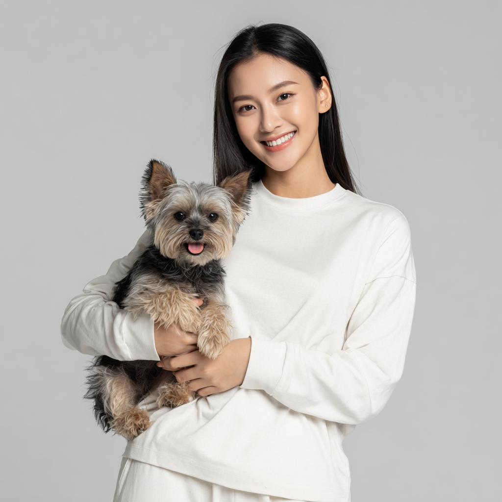 NUGGAL Unisex Pet Hair Resistant Tech T-shirt Long Sleeve Classic White