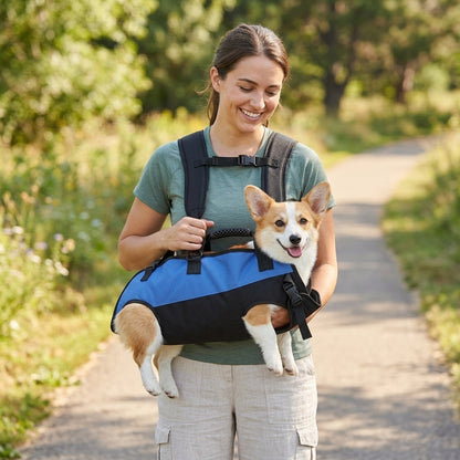NUGGAL Multi-Functional Airlift Dog Backpack Carrier: Dual-Shoulder Harness & Mobility Aid for Cycling and Outdoors