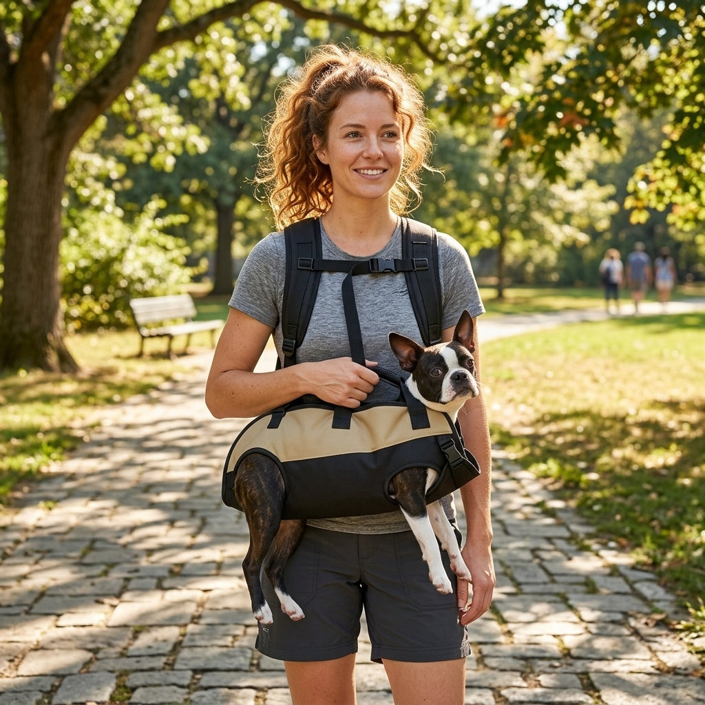 NUGGAL Multi-Functional Airlift Dog Backpack Carrier: Dual-Shoulder Harness & Mobility Aid for Cycling and Outdoors