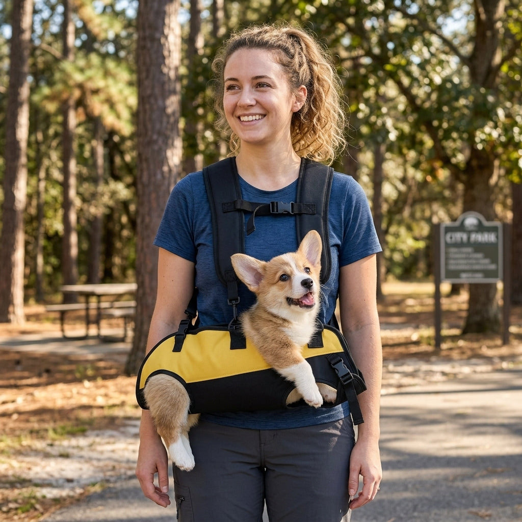 NUGGAL Multi-Functional Airlift Dog Backpack Carrier: Dual-Shoulder Harness & Mobility Aid for Cycling and Outdoors