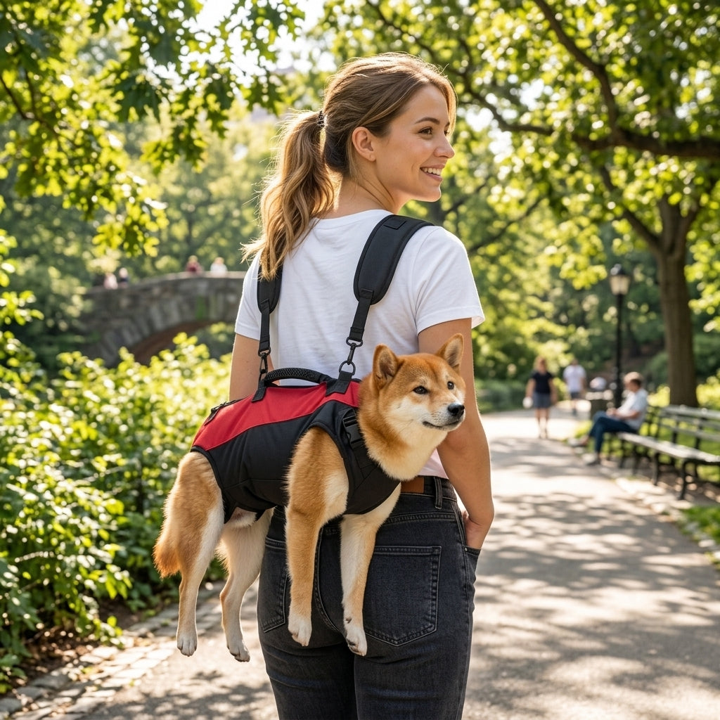NUGGAL Multi-Functional Airlift Dog Backpack Carrier: Dual-Shoulder Harness & Mobility Aid for Cycling and Outdoors