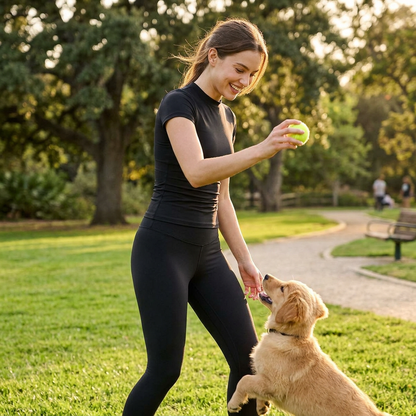 NUGGAL Pet Hair Resistant Ultra-Firming Quick-Dry Active Slim Tee