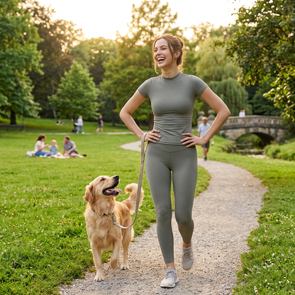 NUGGAL Pet Hair Resistant Ultra-Firming Quick-Dry Active Slim Tee