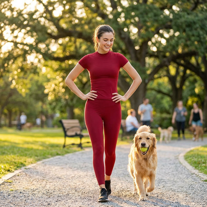 NUGGAL Pet Hair Resistant Ultra-Firming Quick-Dry Active Slim Tee