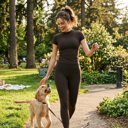 NUGGAL Pet Hair Resistant Ultra-Firming Quick-Dry Active Slim Tee