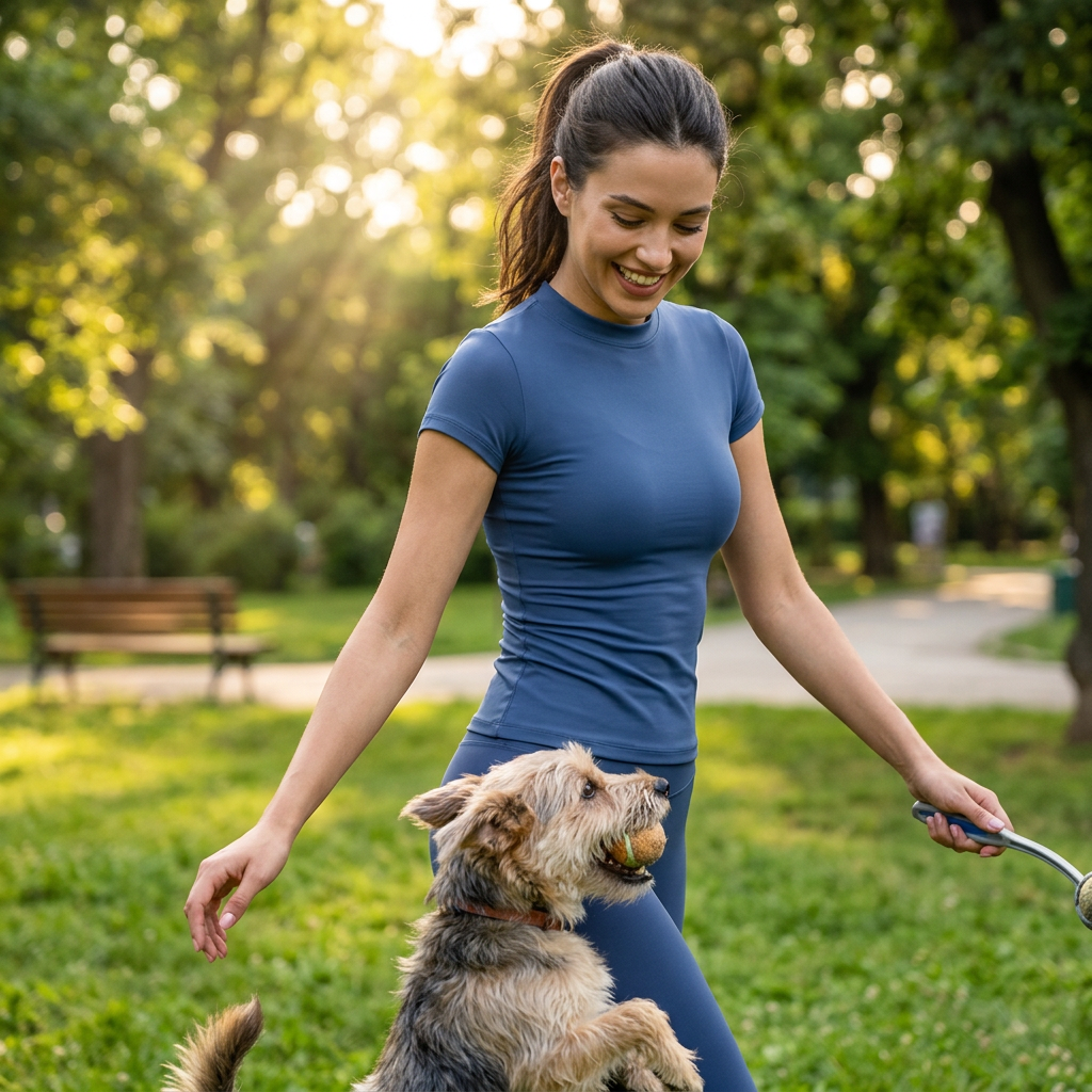 NUGGAL Pet Hair Resistant Ultra-Firming Quick-Dry Active Slim Tee