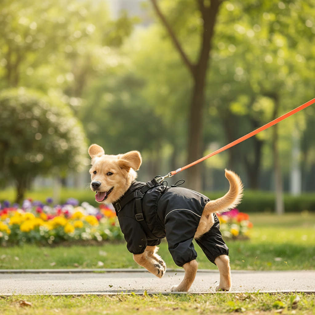 NUGGAL Pet Hair Resistant Full Body Dog Raincoat & Warm Suit with Integrated Harness