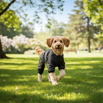 NUGGAL Pet Hair Resistant Full Body Dog Raincoat & Warm Suit with Integrated Harness