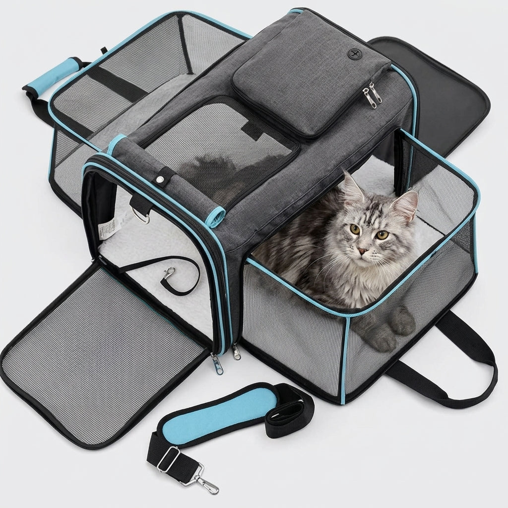 NUGGAL Expandable Soft-Sided Pet Carrier & Convertible Portable Playpen