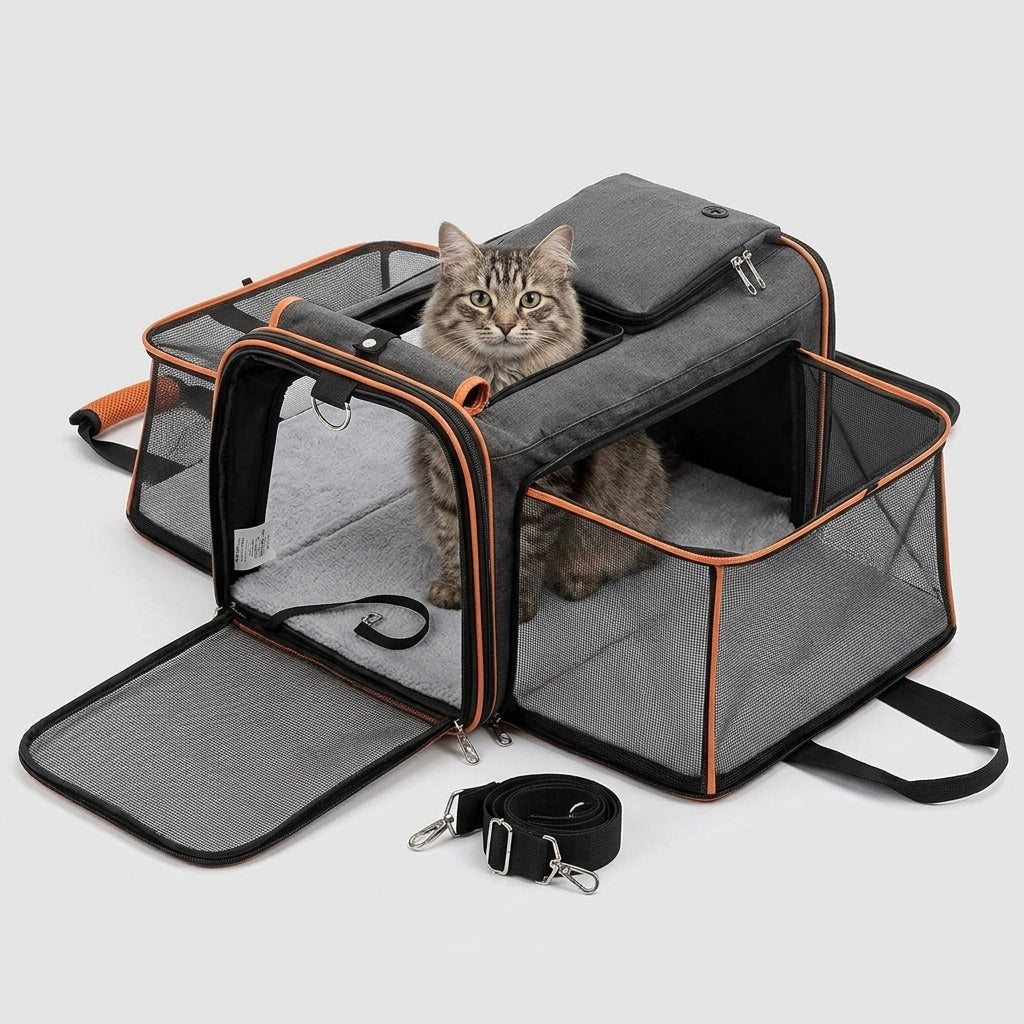 NUGGAL Expandable Soft-Sided Pet Carrier & Convertible Portable Playpen